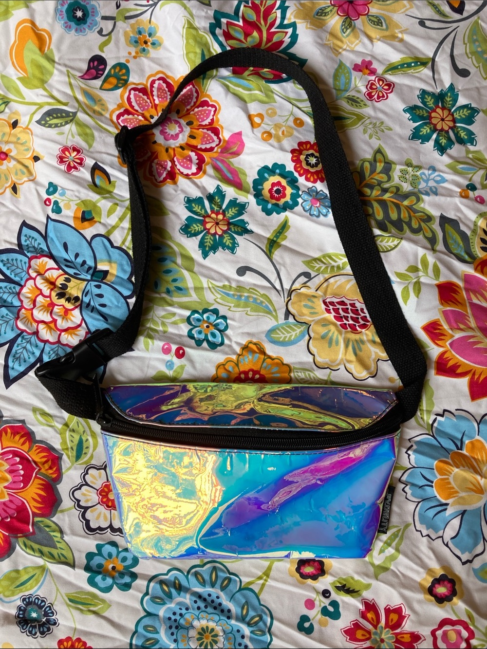 Fydelity Iridescent Holographic Crossbody Fanny Back Bag